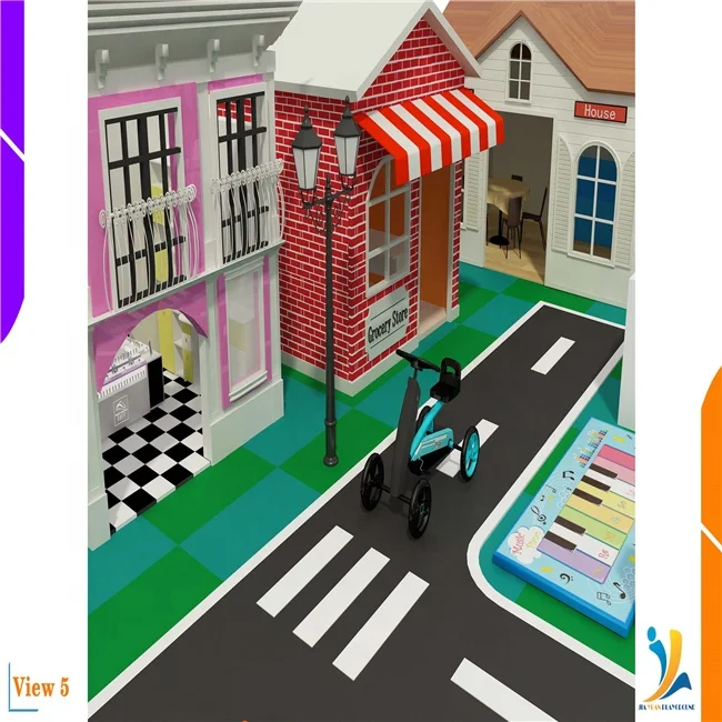 12*17*4m kids playhouse with playground accessories  interactive play system