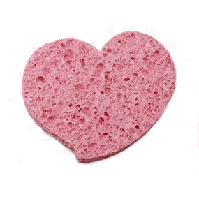 
Hot Selling Facial Cleaning Cellulose Sponge Heart Shaped Compressed Cellulose Facial Sponge 