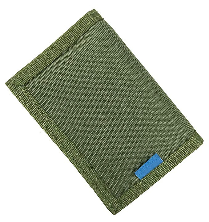 New Mens Canvas Trifold Leather Wallets for Boys Purse with id window