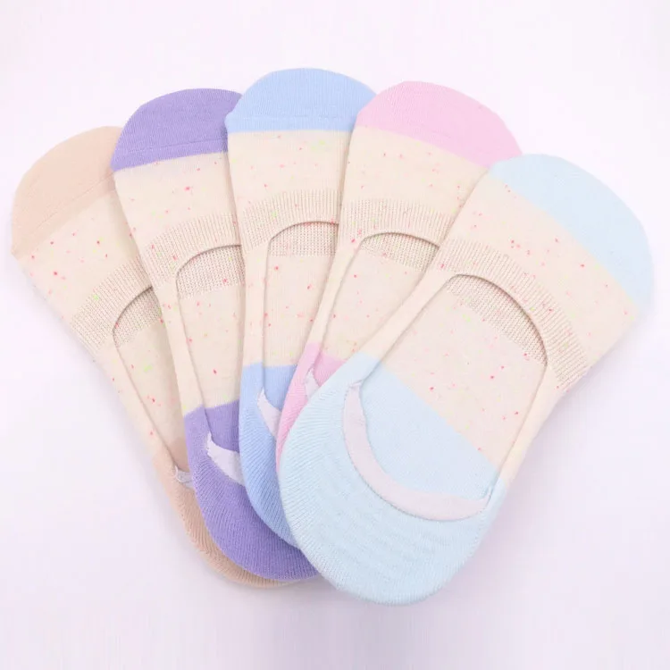 
 Пользовательские Цветные противоскользящие женские невидимые хлопковые носки с низким вырезом женские лоферы носки  