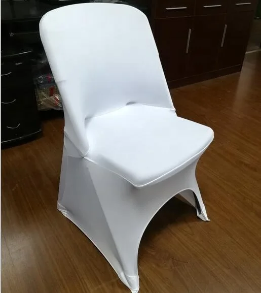 Fold спандекс свадебные чехлы для стула цвета слоновой кости лайкра стрейч раза крышка стула