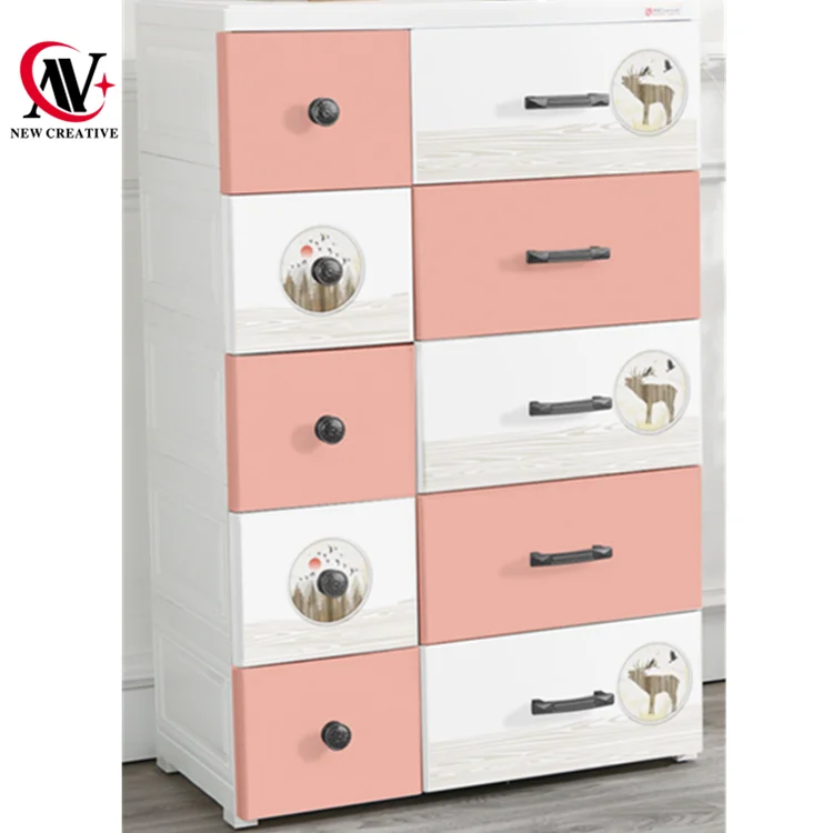 ПП 5 слой с выдвижными ящиками с ручками пластиковый шкаф для хранения одежды вешалка для одежды