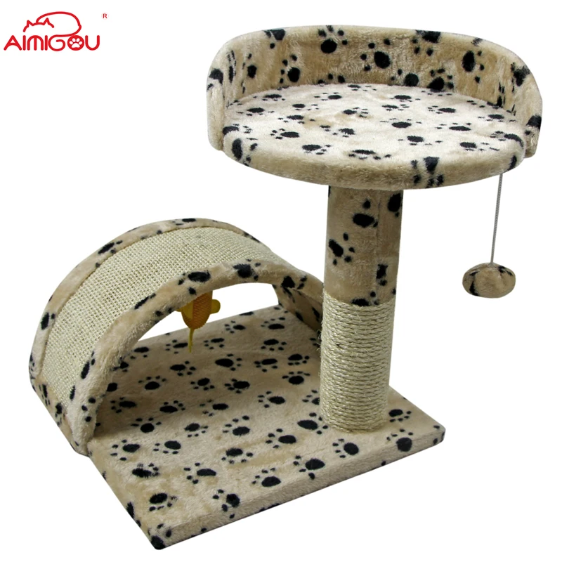 
Mini Cat Tree Play Toy Flat Small Sisal Scratch Climber Post Kitten Pet Play House 