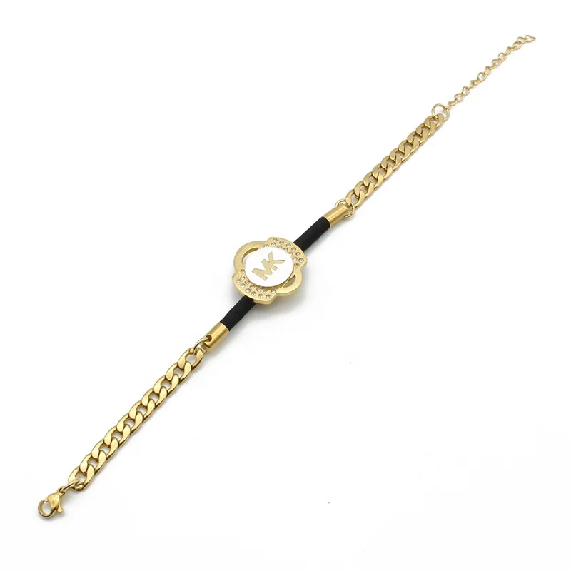 
Hottest Wholesale Cheap Fashion Gold Plated Stainless Steel Link Chain Bracelet With Charms 