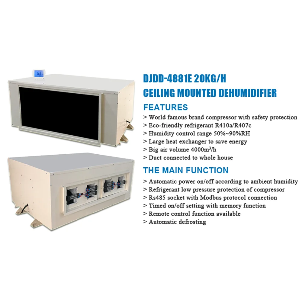 480 L/D swimming pool duct ceiling mounted dehumidifier china