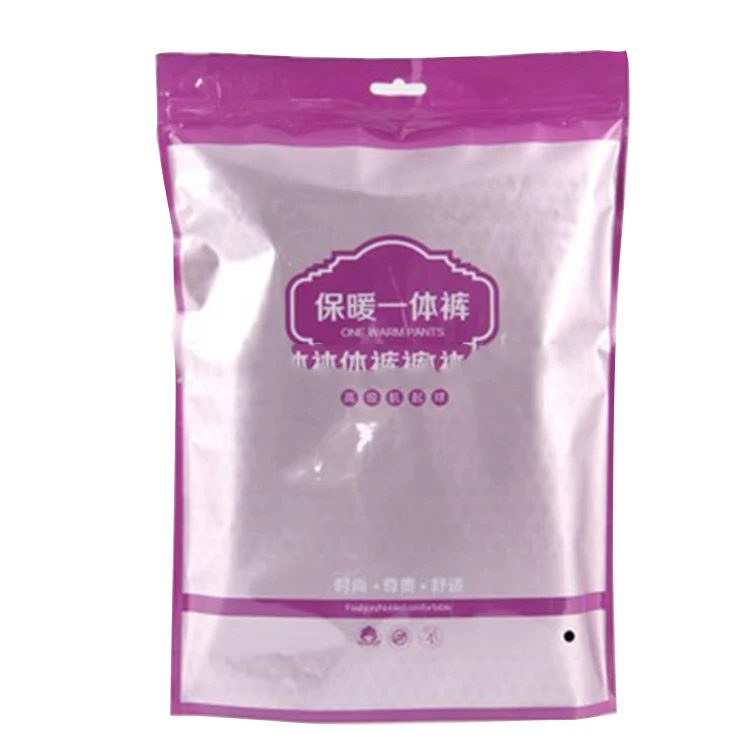 Печать логотипа встать пластиковая молния нижнее белье одежды в упаковке bag