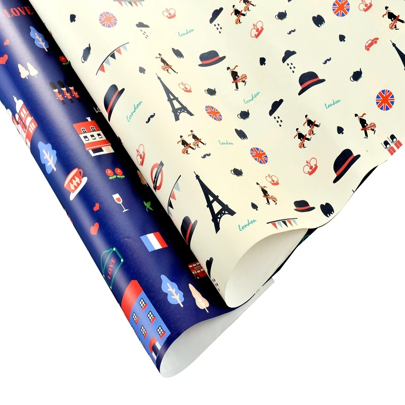 Eiffel Tower printed gift wrap custom wrapping paper rolls