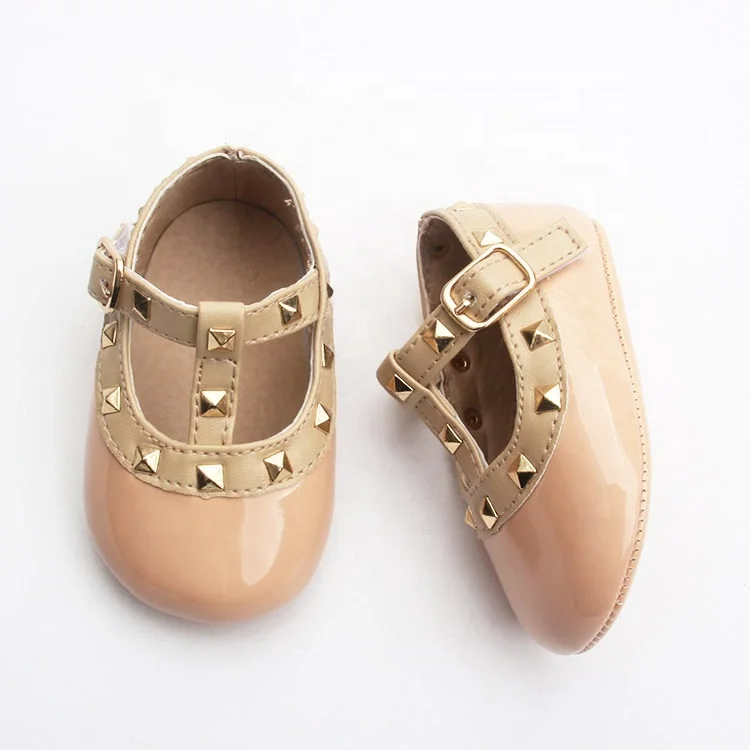 Princess Baby Party Dress Shoes Nude Color Baby Prewalking Leather Kids Dress Shoes