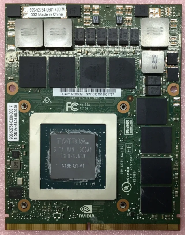 827226-001 FOR HP Nvidia Quadro M3000M N16E-Q1-A1 4GB GDDR5 Video Graphics Card