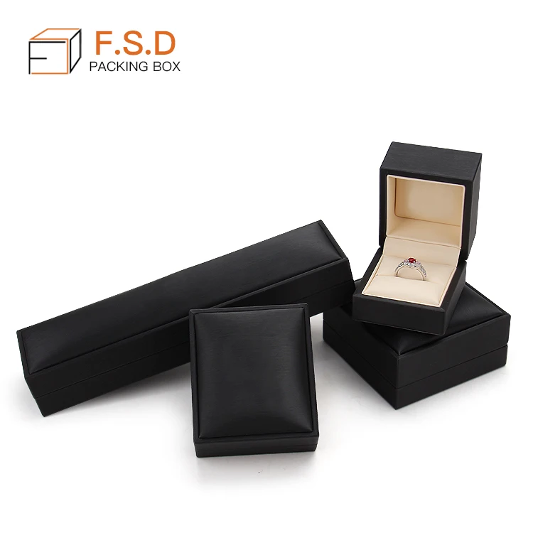 FSD Custom Logo Gift Packaging Box Pu leather Jewelry Box