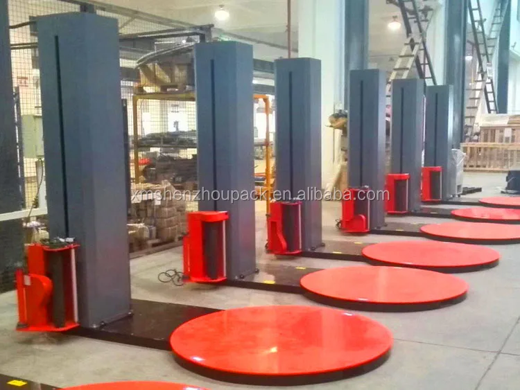 Automatic Pre-stretch Pallet Stretch Wrapping Machine With M Type Forklift Access