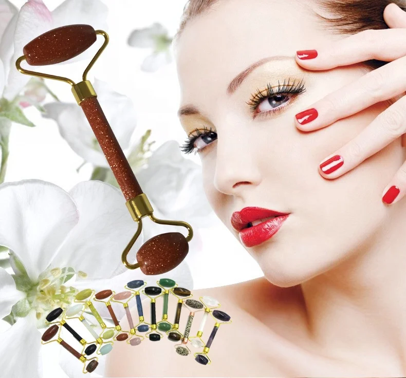 Rose Quartz Face Roller, Facial Rolling Massager, Face Massage Roller Sets