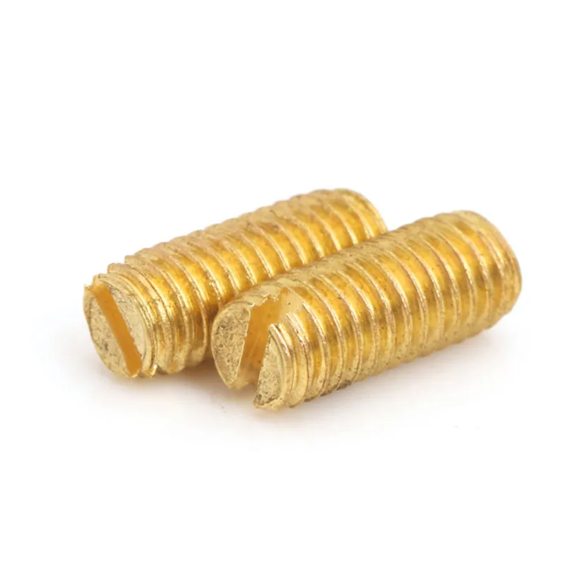 M4 M5 M6 Brass Slotted Set Screw With Flat Point Din551