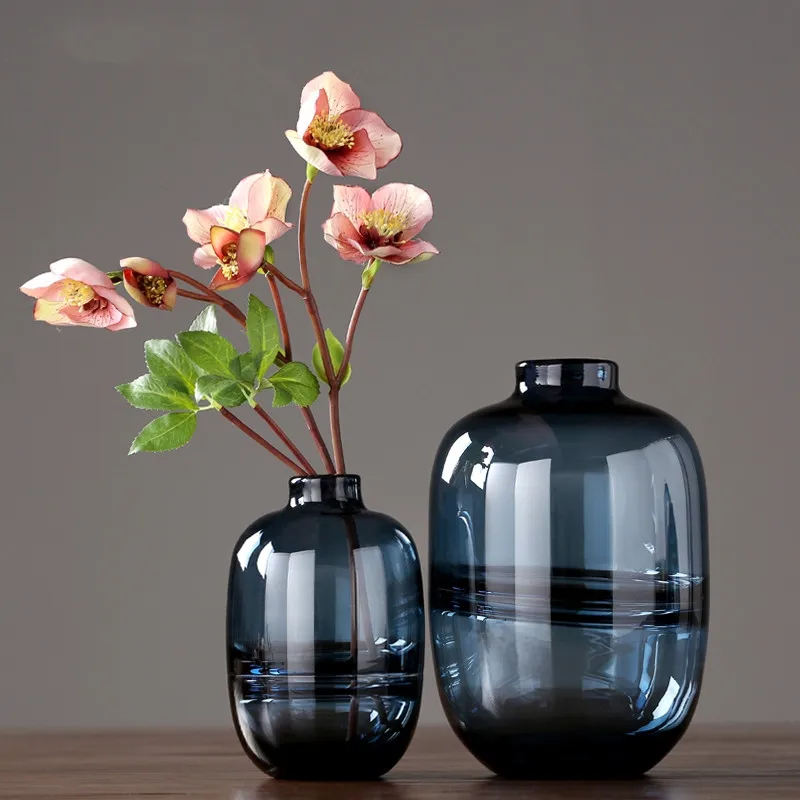 Высокая труба большая гостиная Цветочная современная стеклянная ваза