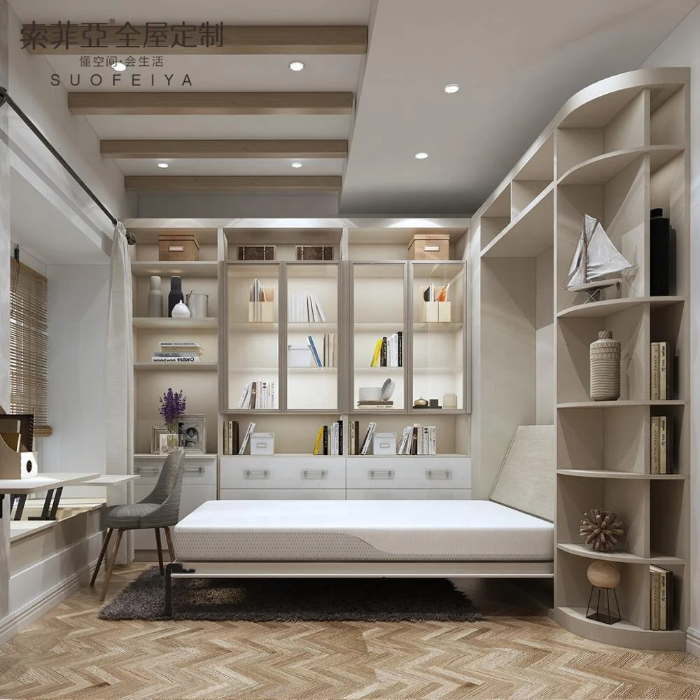 Мебель для отеля, высокое качество, современная деревянная компактная мебель, складная настенная кровать