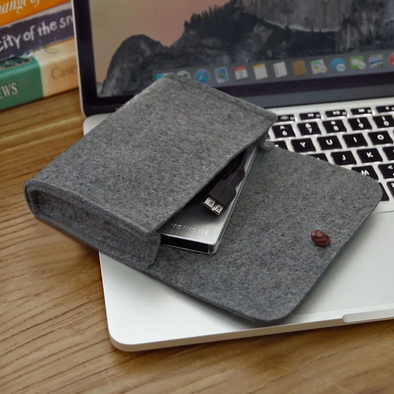 Felt Storage Case Bag Accessories Organizer for Laptop Mouse Power bank Cables Computer Electronics Cellphone Charger