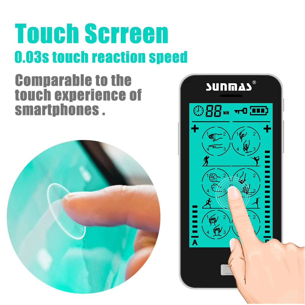 Sunmas 24 mode smart touch screen  phone style handheld innovative medical device with backlight