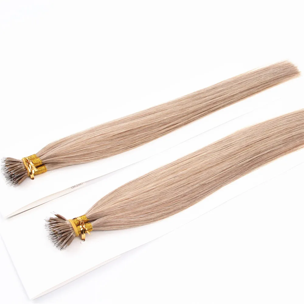 Balayage Blond Color Body Weave Hair Nano Ring Remy Hair Extensions