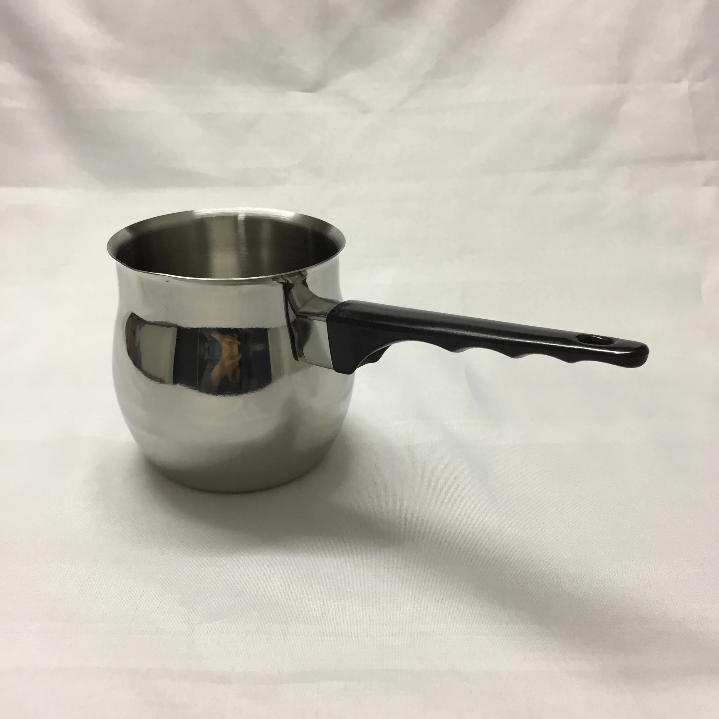 Black Bakelite Handle Milk Butter Melting Pot Stainless Steel Warmer Coffee Pot