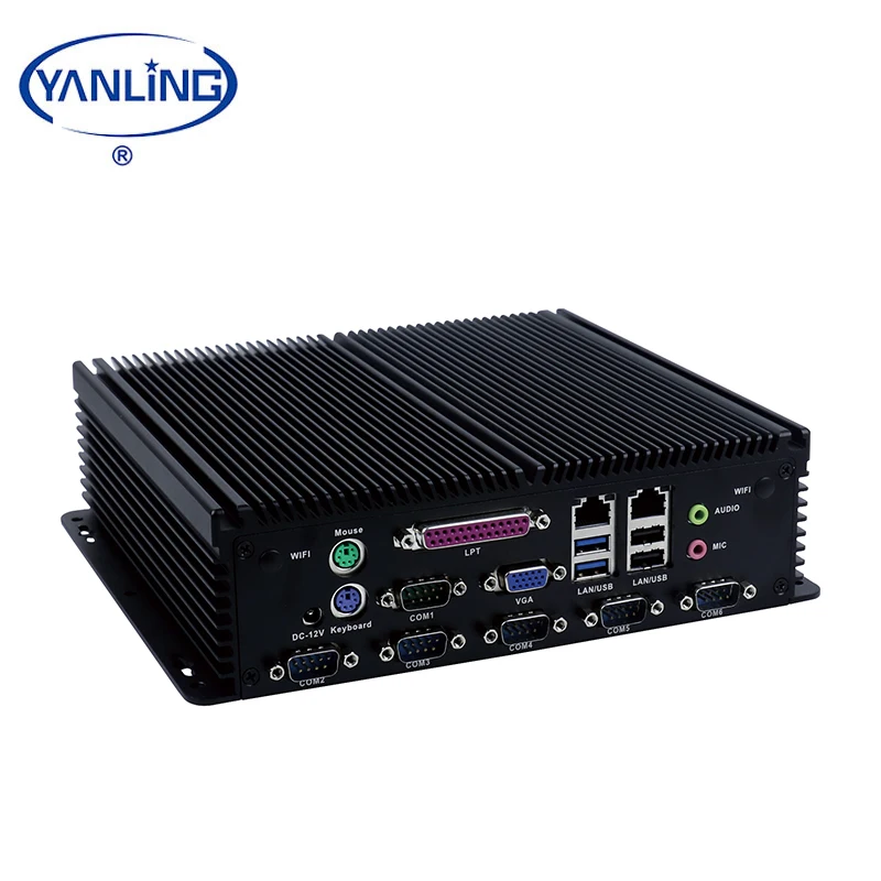 Новый компьютер с алюминиевым корпусом Intel celeron 3865u Двухъядерный 2 lan промышленный мини-ПК с последовательным параллельным портом
