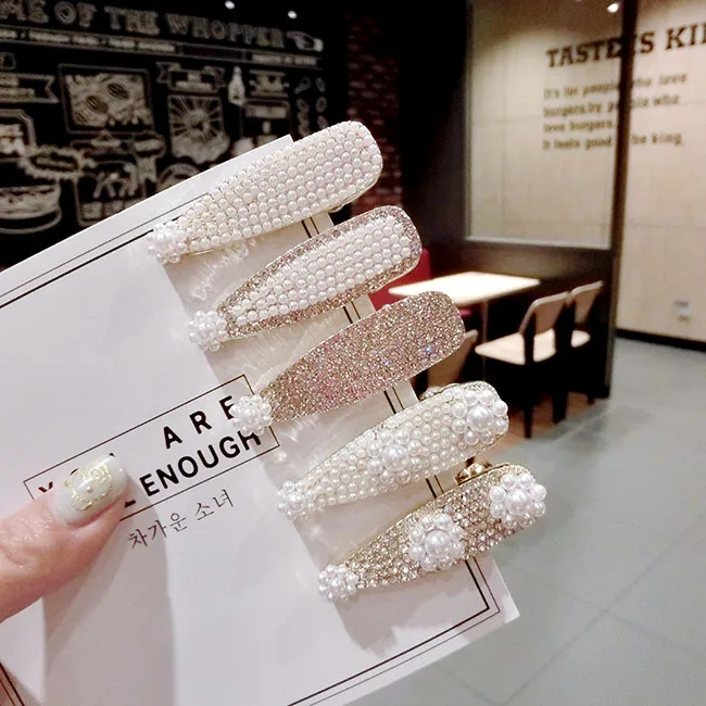 mix 2019 fashion pearl rhinestone bobby pin women japanese hairpins crystal hair clips and pins barrette bridal jewelry gift