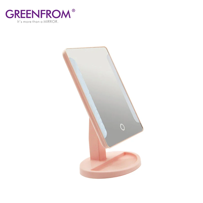 Настольные батареи или USB Платные сенсорный экран квадратный боковой макияж Зеркало для ванной с подсветкой