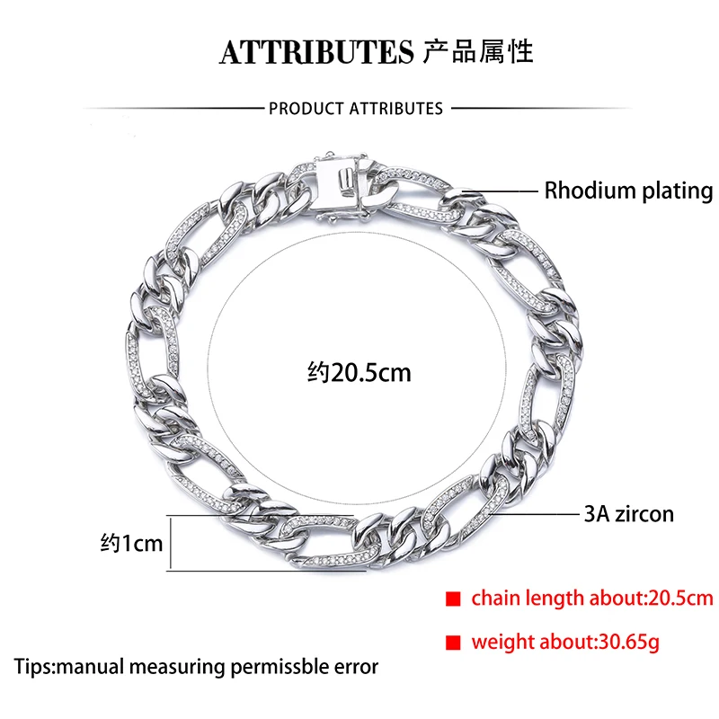 Gold 925 Sterling Silver Jewelry Chain Link Curb Bracelet For Men Women