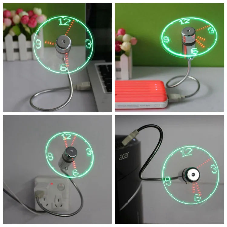 China wholesale cheap propeller usb fan led clock