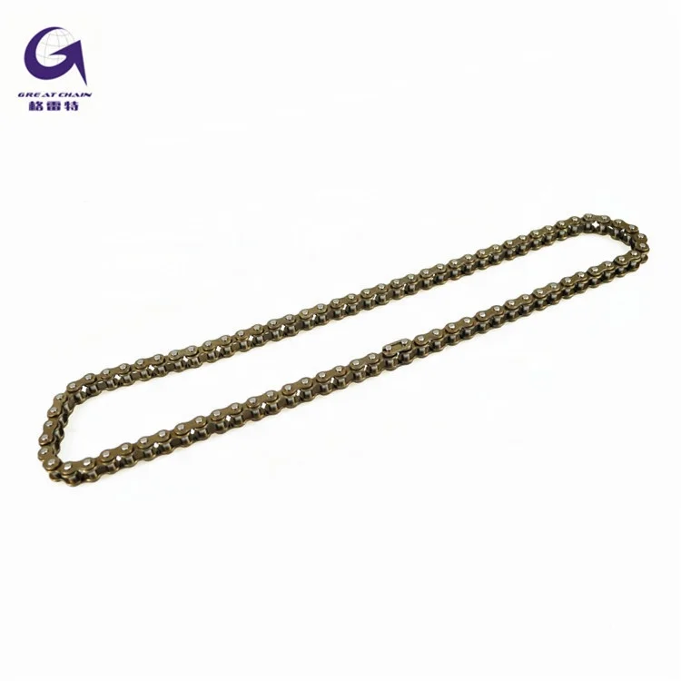 Copper plated Motorcycle Chains high quality simplex 40Mn  25H-1*62 Link Roller transmission bicycle chain Motorcycle