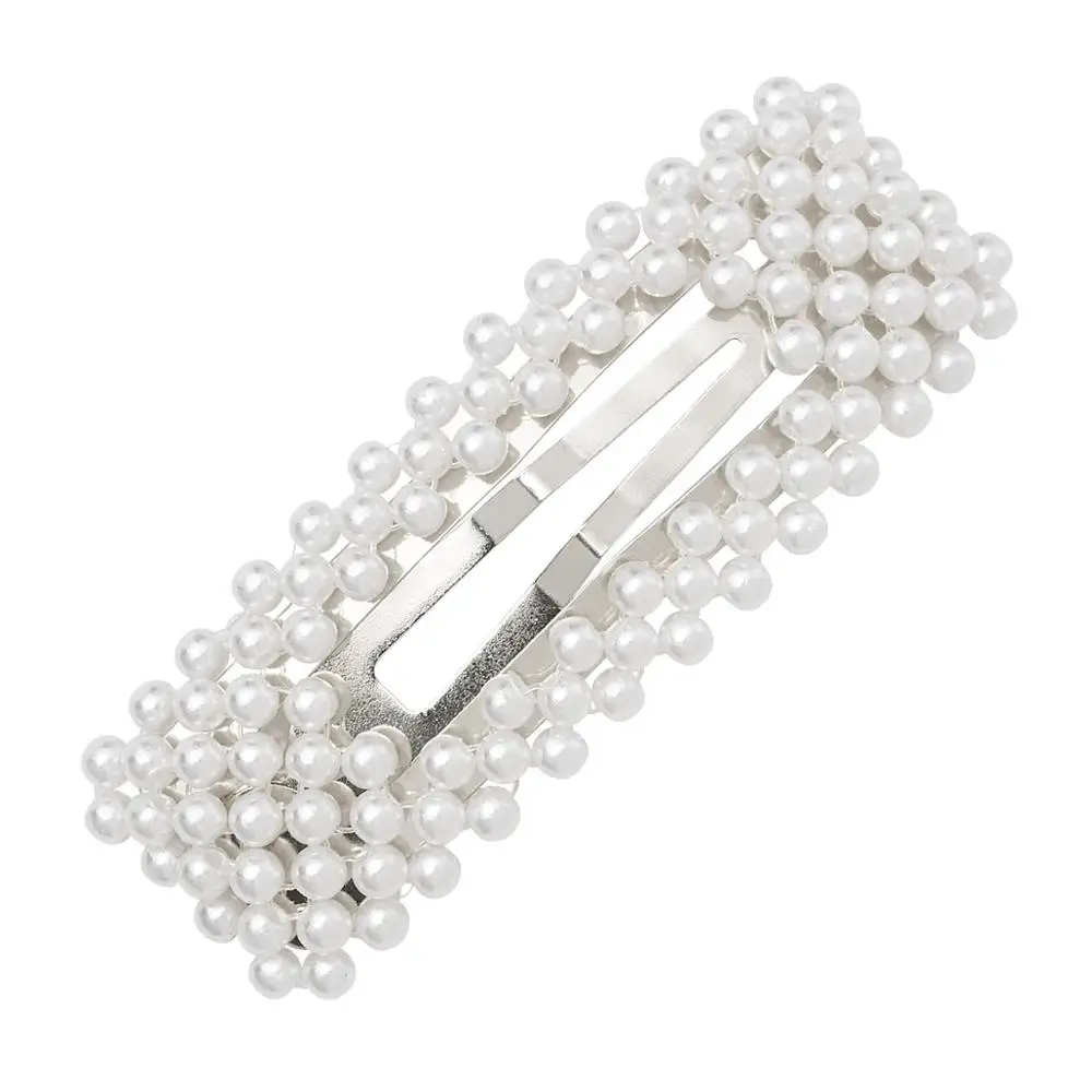 Trendy Fancy Blonde Brazilian  Made In China  Wholesale Square Big  Pearl Hair Clips Bow Springs And Summer