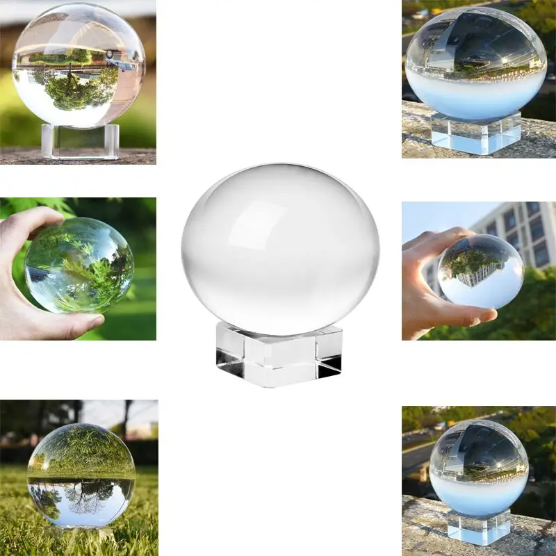 Best quality 3inch(80mm) clear K9 glass crystal ball with stand for photography