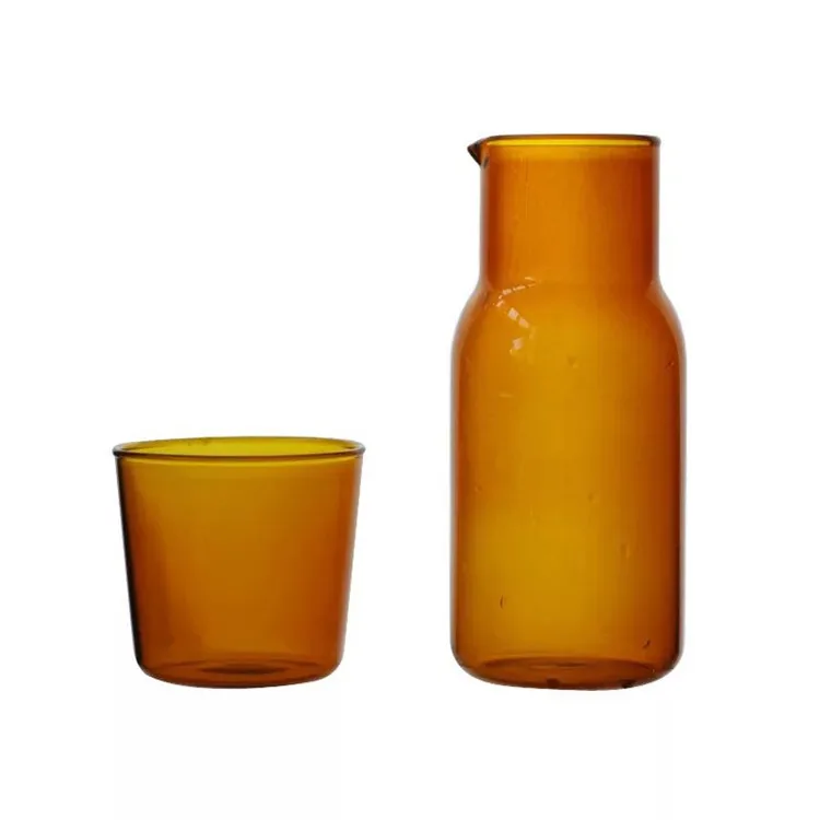 
wholesale 550ml colored high borosilicate glass water jug for drinking 