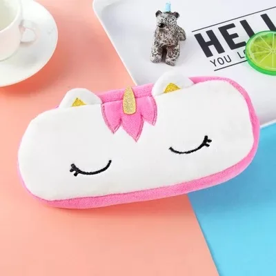 OEM!Newest 20*10cm Unicorn Plush Pouch Pencil Case Bag Key Chain Pendant Coin Purse Wallet Case Pouch Bag