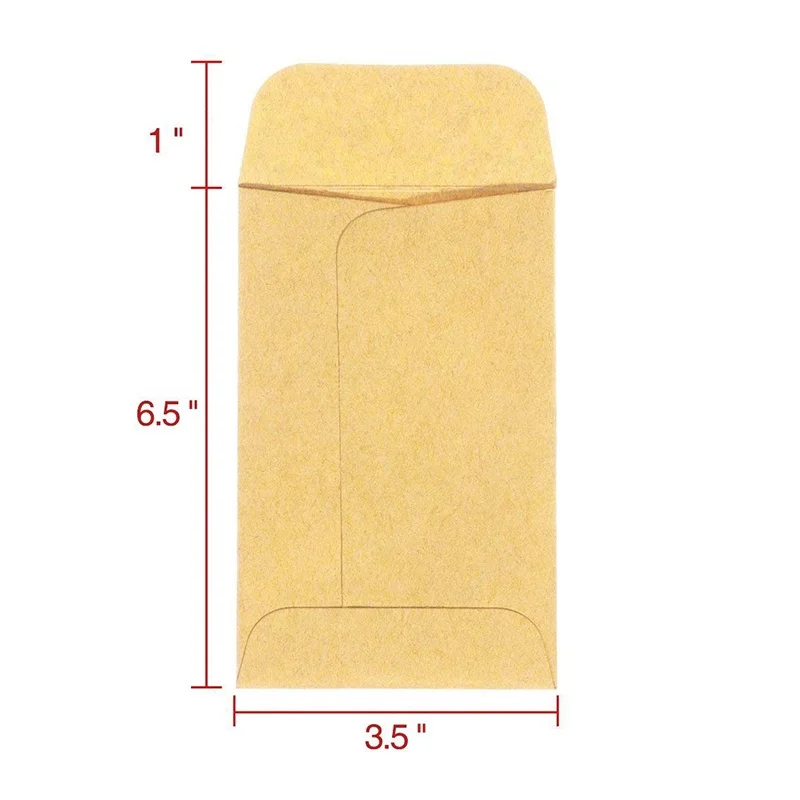 Small Coin Envelopes Kraft Paper Self-Adhesive Mini Parts Envelopes for Coin Seed Stamps or Small Parts 2.25 x 3.50 inch