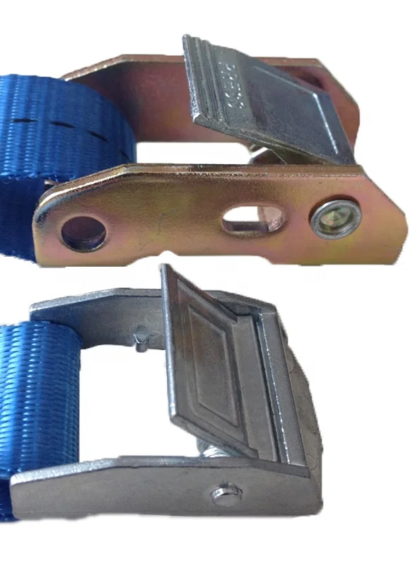 
25mm Polyester Cargo lashing strap Cam buckle strap Yellow base zinc buckle binding belt 