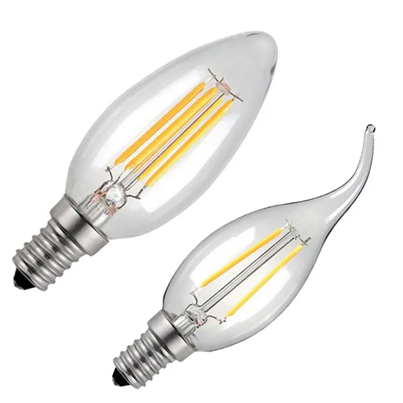 LED Bulb  LED Filament Light  2W 4W 6W 8W Glass  LED Bulb Edison Candle Light