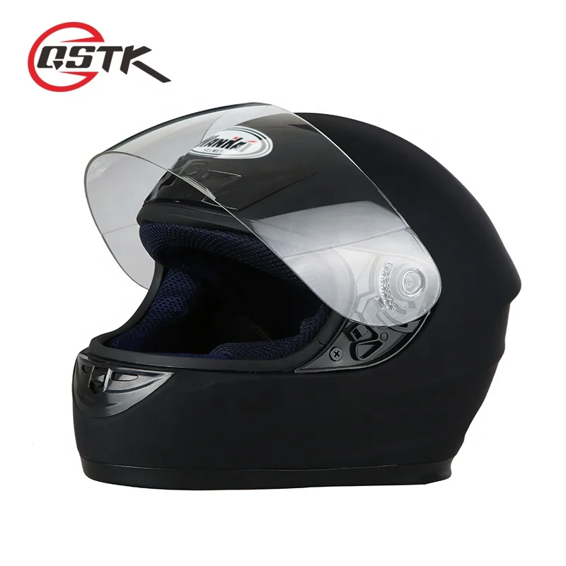 Four Seans Dark Blue Full Face Motorcycle Casque Go kart helmet MTB ATV Motorbike headgear