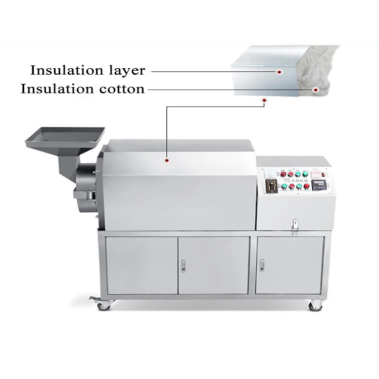 full automatic stainless steel cashew nut roasting machine/chestnut corn roaster equipment price