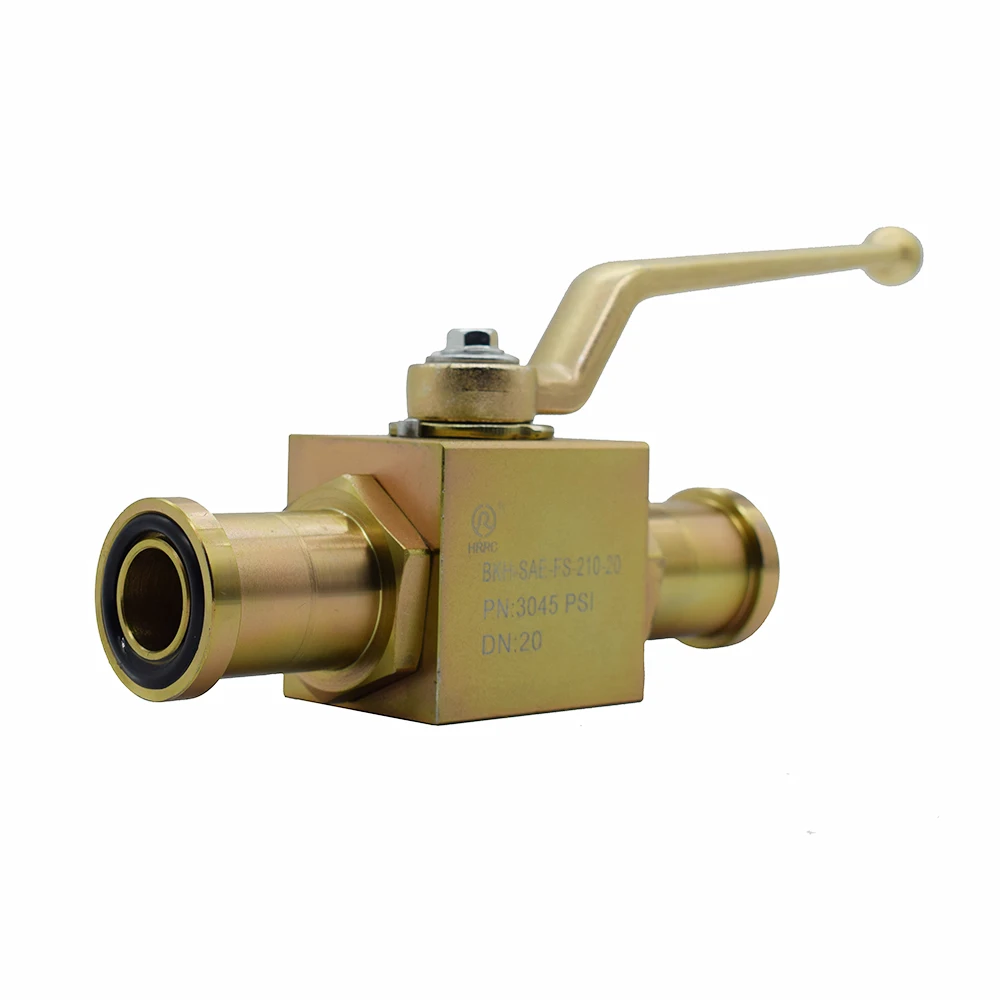 2 way SAE flanged full port carbon steel hydraulic ball valves high pressure PN210DN20