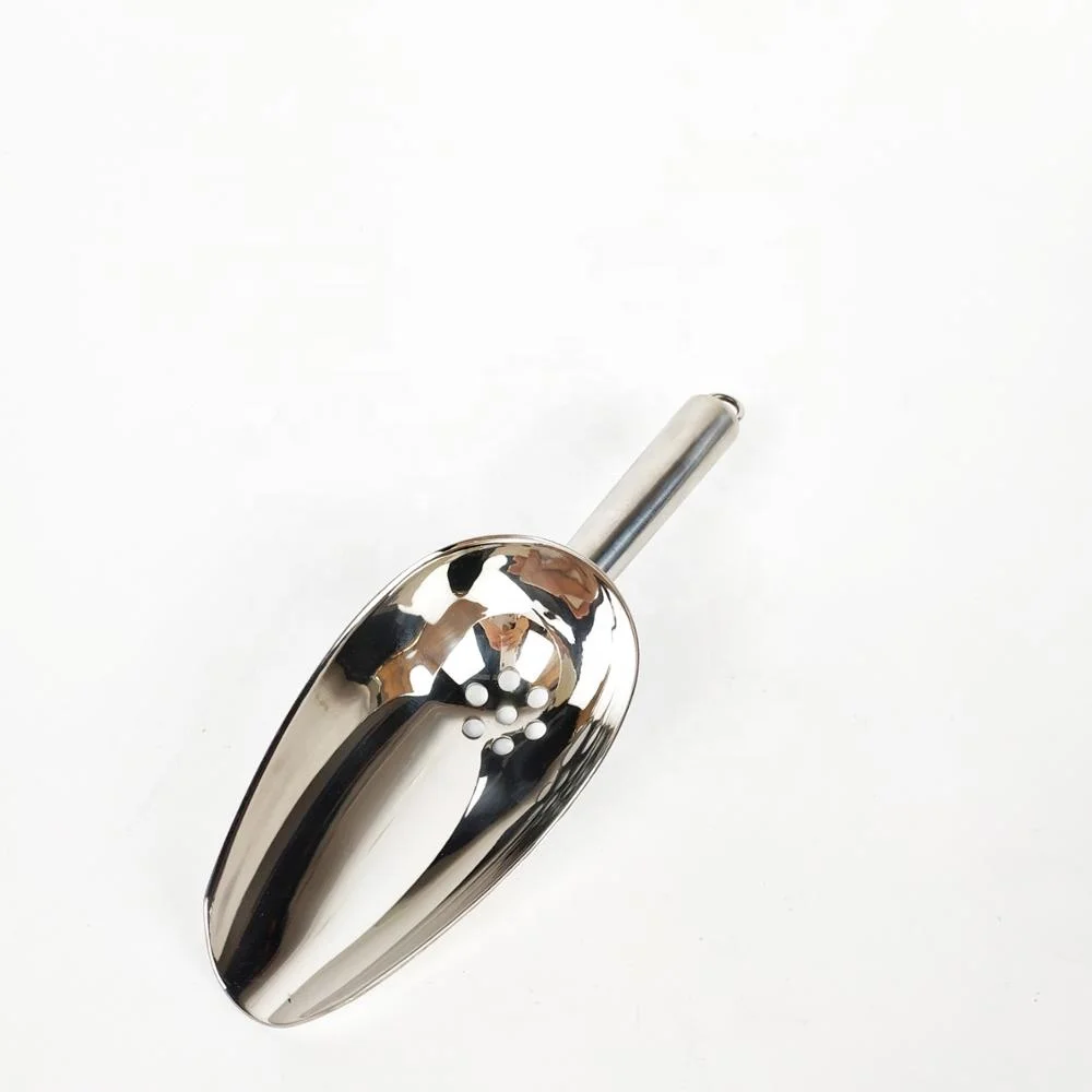 
Hot selling bar accessories stainless steel ice scoop food bean shovel metal ice scoop 
