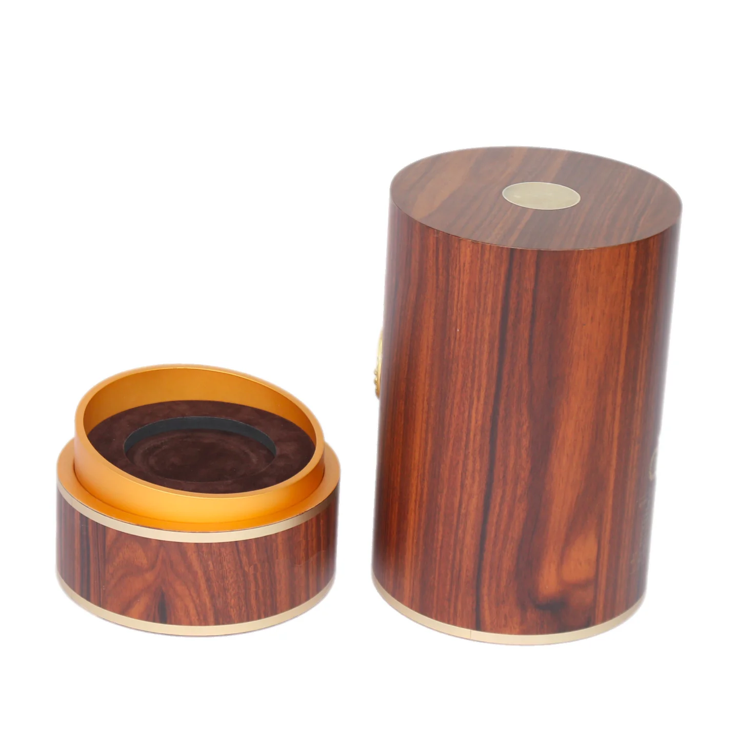 
Luxury round solid wood lacquer finished wooden wine gift box 