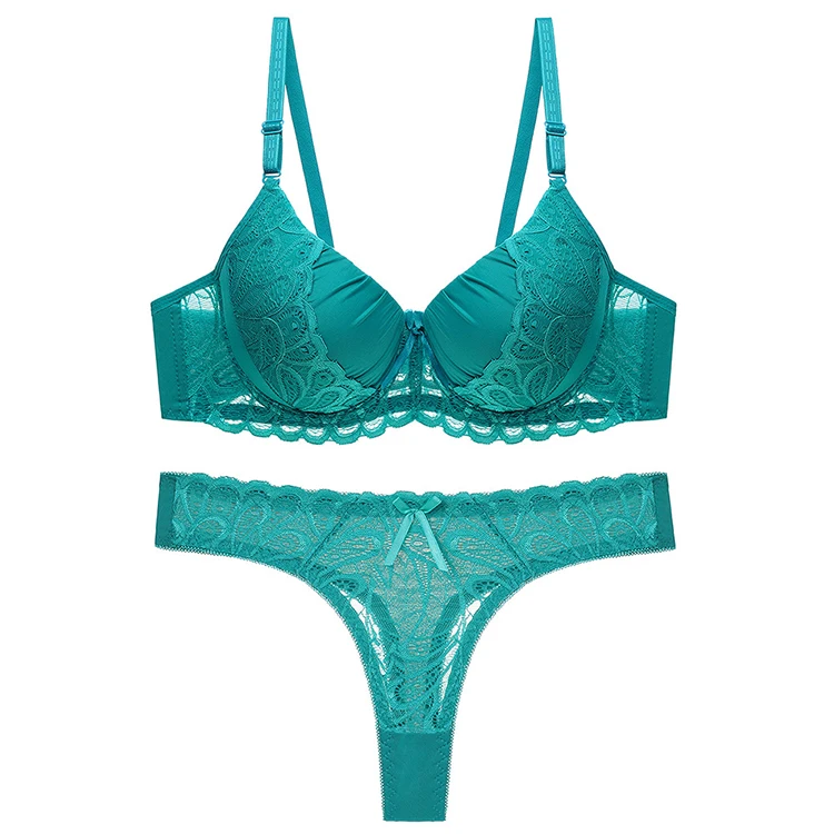 Newest design young girl teen comfortable full transparent sexy push up bra and panty sets