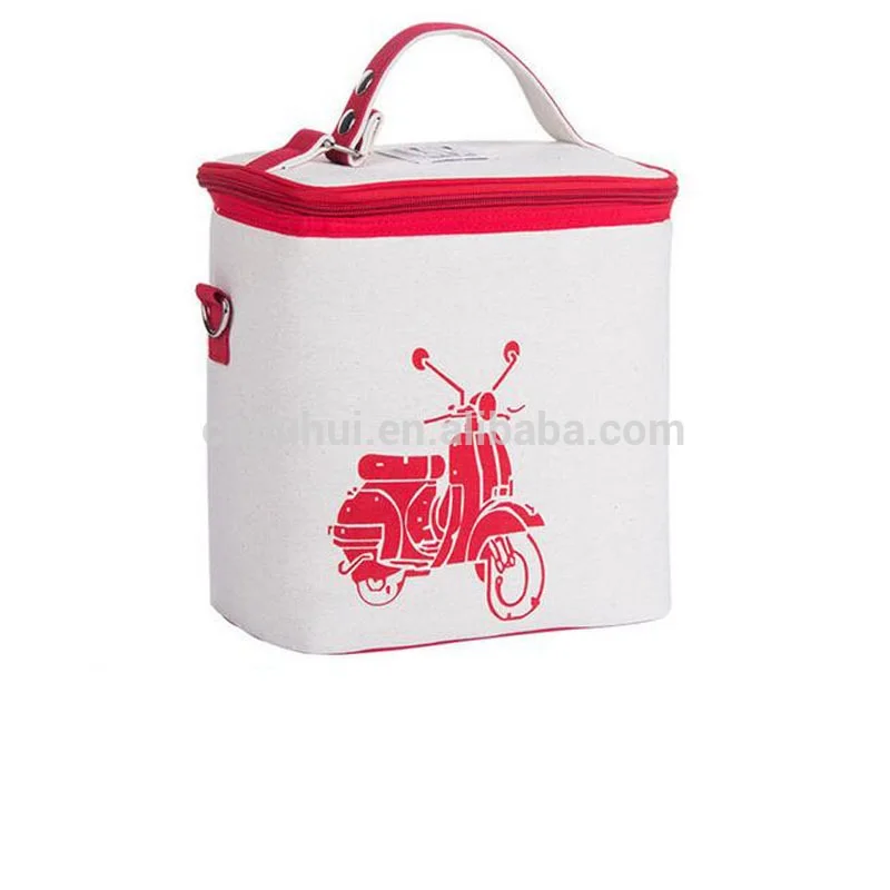 
BSCI certified factory Promotional Customized Logo 100% Cotton Fabric Cooler Lunch Bag 