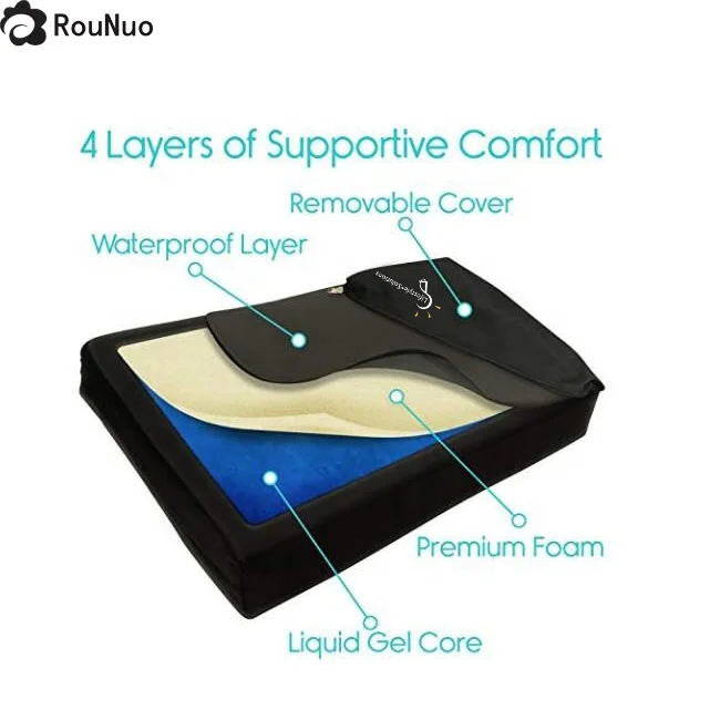 gel cushion wheelchair seat cushion memory foam and gel layer wheel back support cushion