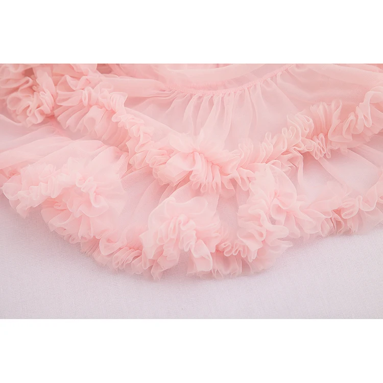 
Pink tutu dress baby birthday crochet cute lace dress 