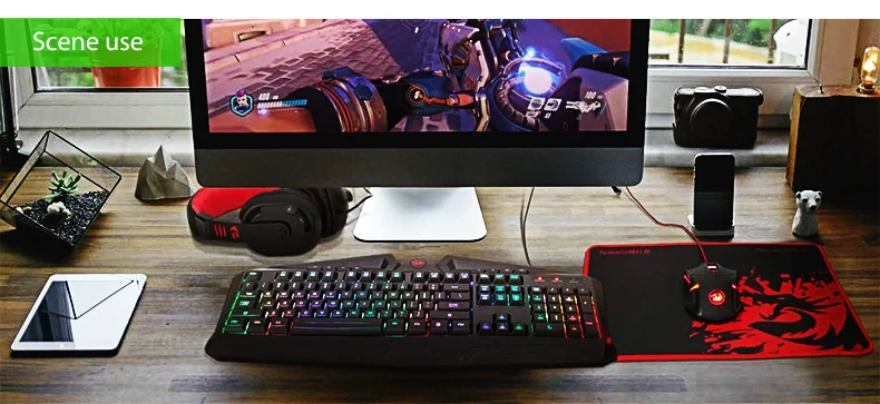 Redragon S101-1 Проводная RGB подсветкой USB игровая клавиатура и мышь