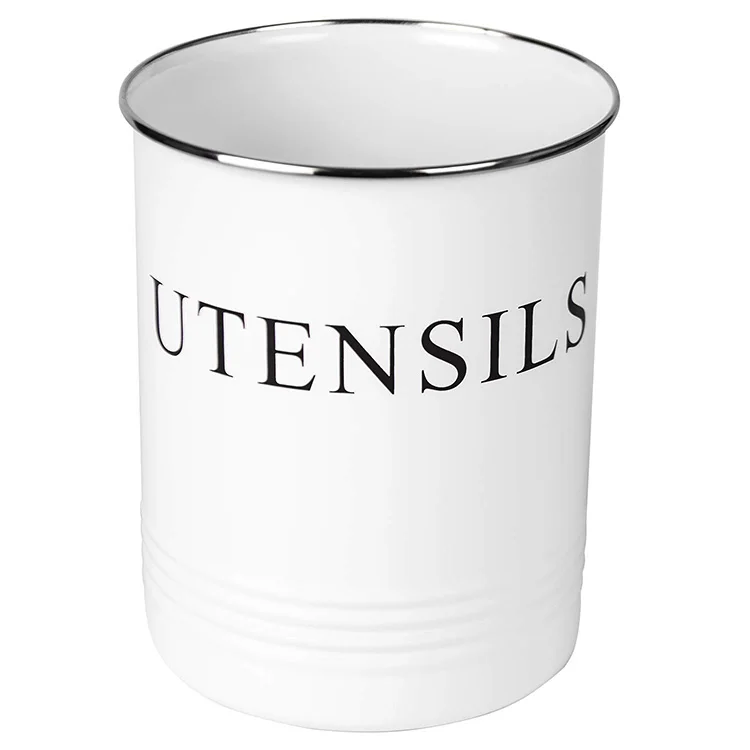 Держатель для кухонной утвари-Декор для дома в фермерском стиле-Белый Органайзер-отлично подходит для больших инструментов для приготовления пищи