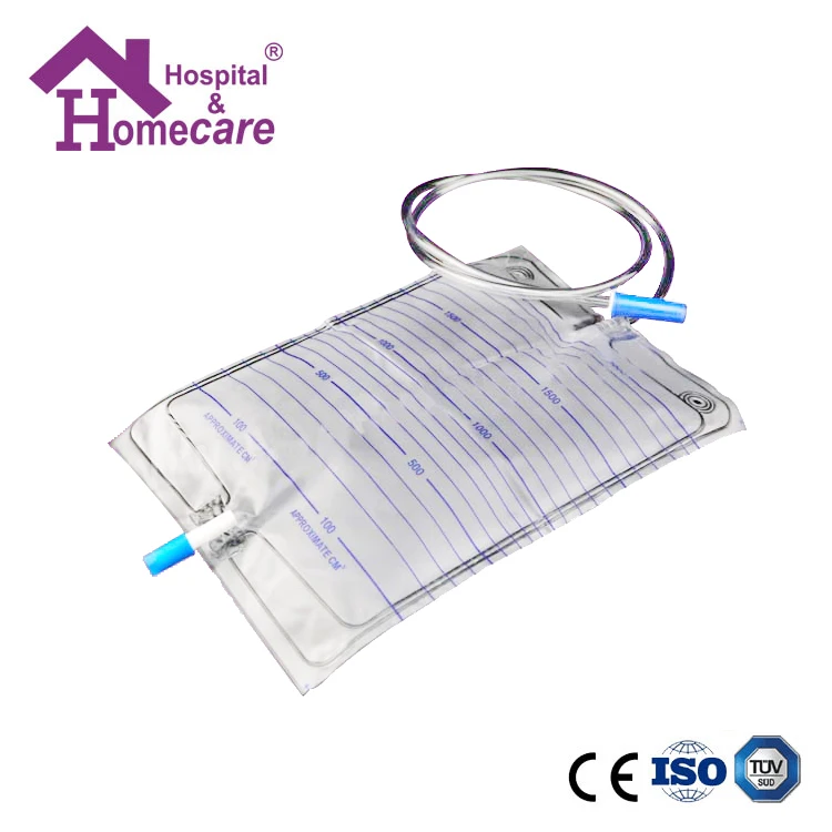 Одноразовый медицинский хирургический дренажный мешок для мочи 2000 мл с натяжным клапаном