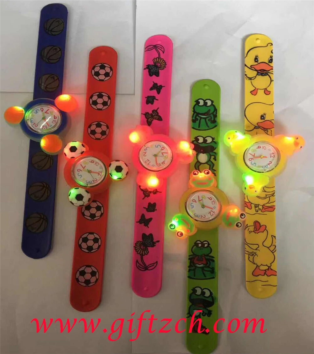 Children Kids Gyro Rotation Spinning Top Silicone Slap Watch Best Christmas Gifts