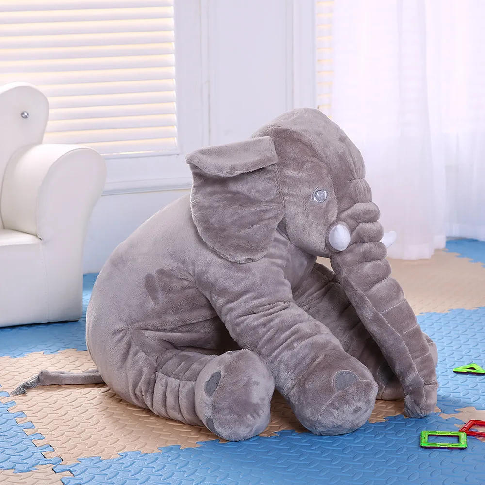 
40cm 60cm Super Soft Elephant Plush Pillow Cute Stuffed Elephant Pillow Baby Sleep Toys 